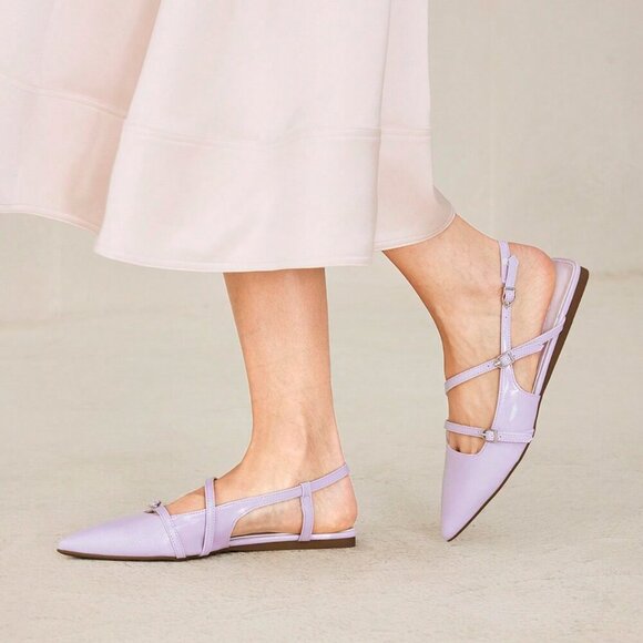 Lilac Purple Sexy Women's Pointed Toe Slingback Flat - Picture 2 of 7